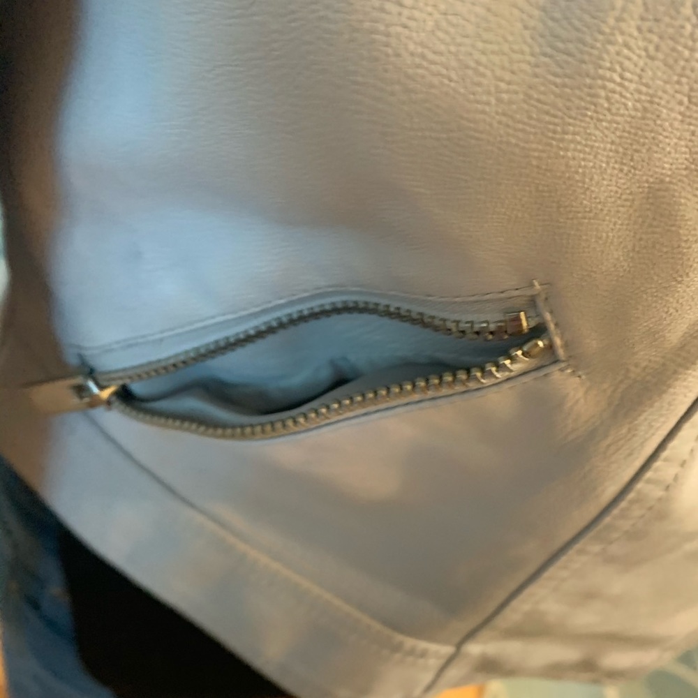 🐣New Look Petite Faux Grey Leather Moto Jacket - Picture 8 of 16